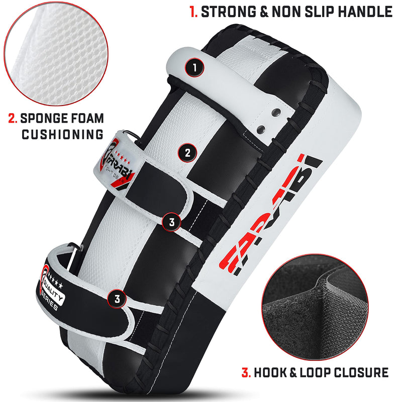 Farabi Thai Pad Training Kick Pad Curved Coaching Pad Kicking Mix Martial Arts x 1 Single Unit Black