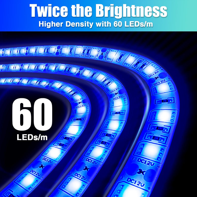 LED Boat Lights 32.8ft (2 Rolls of 16.4ft), Waterproof Boat Interior and Navigation Lights (Blue) 32.8FT Blue