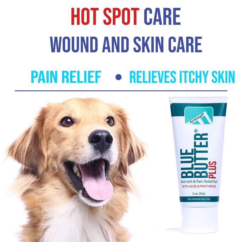 Forticept Blue Butter Plus Dog Itching Skin Relief Cream, Hot Spot Treatment for Dogs, Pain Relief, Dog Wound Care, Heals Skin Sores Irritation Cuts Bites Scrapes, 2 Oz - PawsPlanet Australia