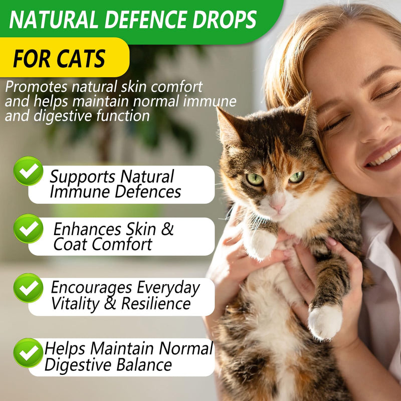 Antibiotics for Cats, Cat Antibiotics, Natural Herbal Drops for Infections, Supports Immunity & Itch Relief, Chicken Flavor 60ml