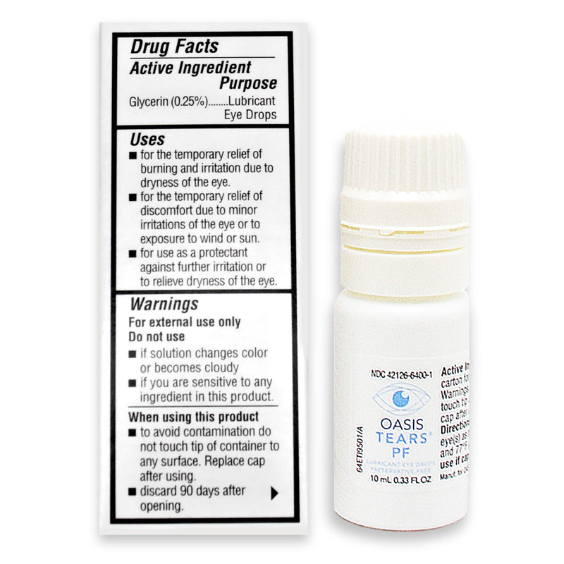 Oasis TEARS OT6400 PF Preservative-Free Lubricant Eye Drops Dry Eye Relief | Artificial Tears | 0.34 FL OZ (10 mL) - BeesActive Australia