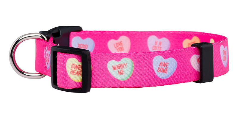 Native Pup Valentine’s Dog Collar- Valentines Day Pet Collars- Valentine Girly Hearts- Pink Red Heart- Cute Boy Girl Puppy Gift- Adjustable for Small, Medium, Large Breeds (Candy Hearts, Medium) Valentines Candy Hearts - BeesActive Australia