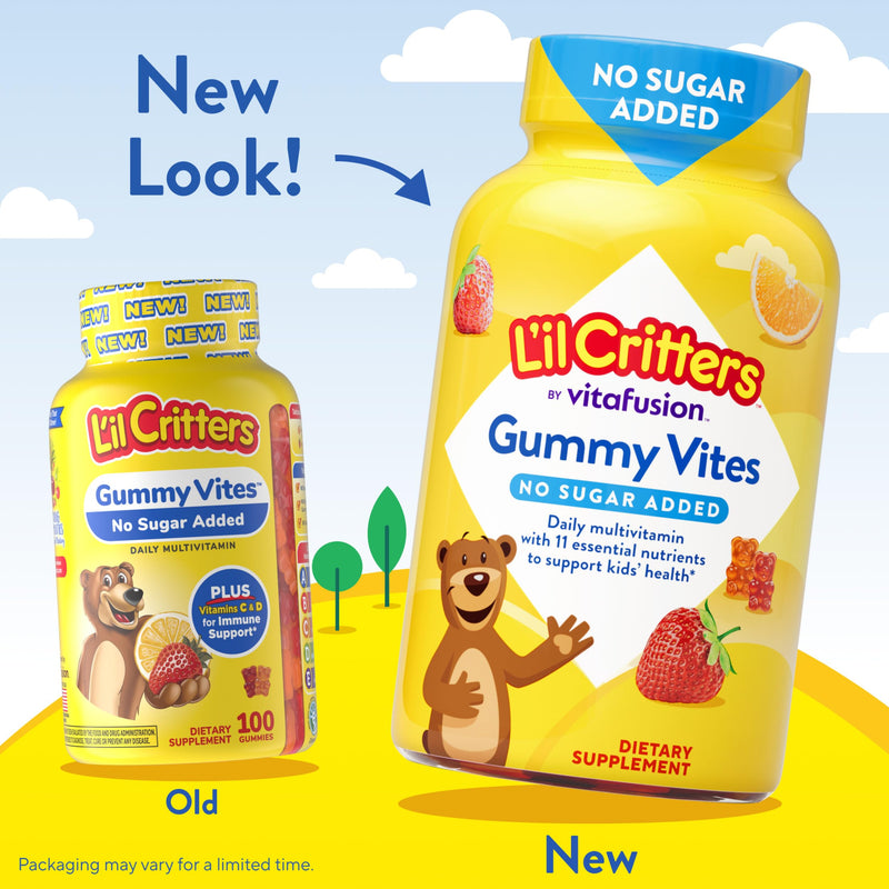 L'il Critters Kids Multivitamin Gummies | 100 Count | Gummy with Vitamins A, C, D, E | Assorted Fruit Flavors | No Sugar Added | Gluten-Free Children's Supplement 100 Count (Pack of 1)
