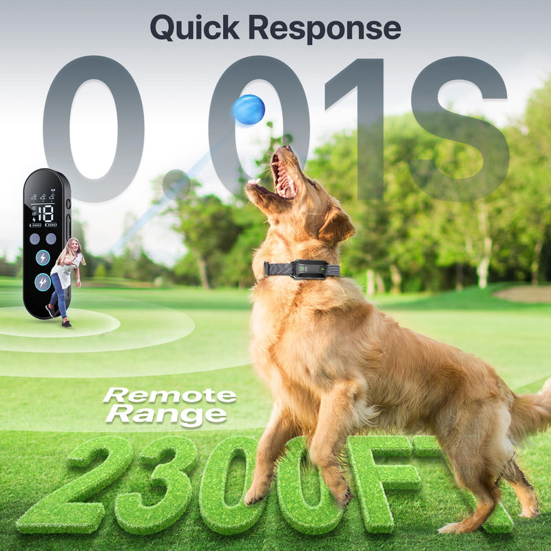 Dog Training Collar, Dog Shock Collar with Remote Control for Medium Large Dogs 40-120lbs Waterproof, Shock Collar for Dogs with Beep Vibration Shock and Security Lock Classic BLK - BeesActive Australia