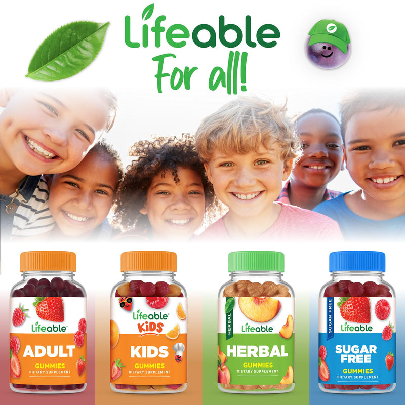 Lifeable Kids Calcium Magnesium Zinc Gummies | Calcium with Vitamin D3 | Great Tasting Calcium Supplements for Kids | Calcium Gummies for Bone Health | 90 Gummies