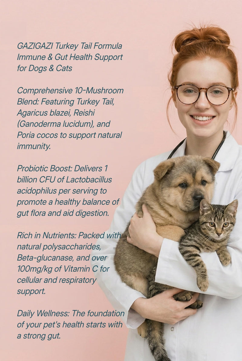 Organic Turkey Tail Mushroom for Dogs & Cats – 833mg – 10 Mushroom Blend – Immune Support & Skin Defense – Lipoma Support for Dogs – Buddy Guard for Dogs Lumps and Bumps – 120 Scoops