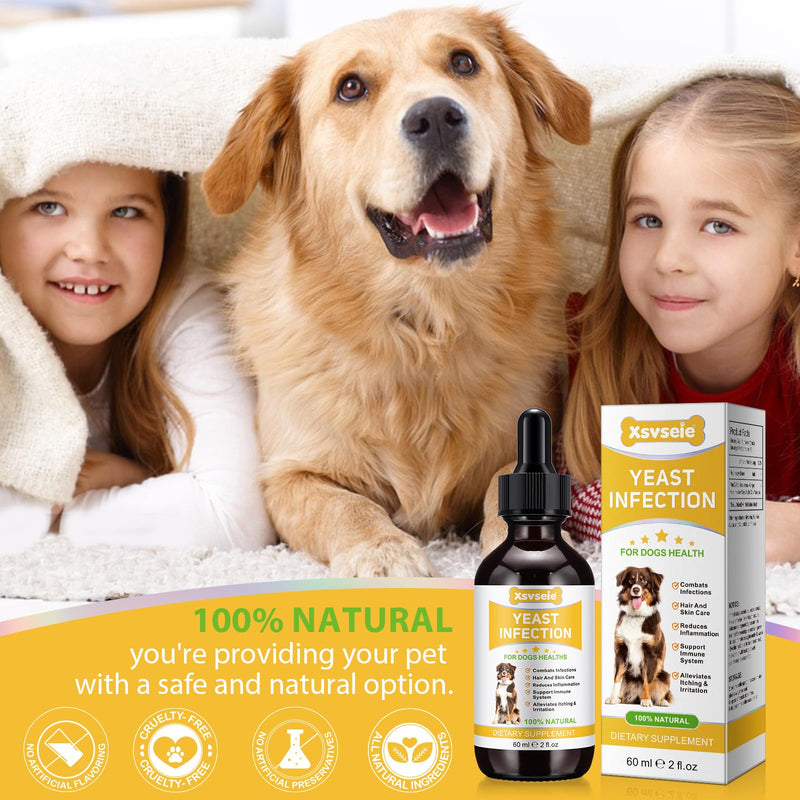 ZTSMSWY Yeast Infection Treatment for Dogs, Dog Yeast Infection Treatment for Itchy Dog Skin Relief, Dog Allergy Relief, Itchy Ear Relief for Dogs, Dog Ear Infection - 2 FL Oz / 60ml - BeesActive Australia