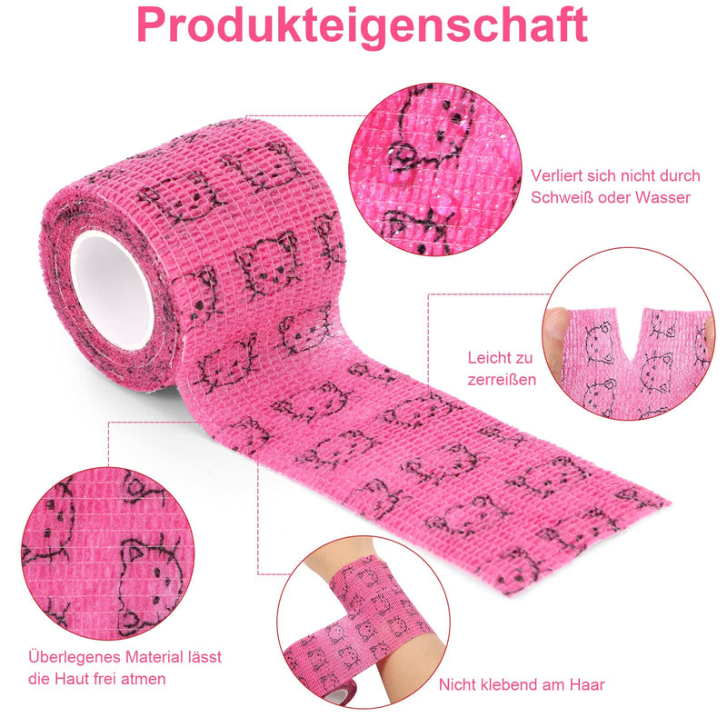tonyg-p 12 Rolls Self-Adhesive Bandage Cohesive Bandage Self-Adhesive Bandage Elastic Fixing Bandage Vet Wrap Pet for Finger Wrist, Knee, Ankle Sprains and Swellings 5cm*4.5m - BeesActive Australia