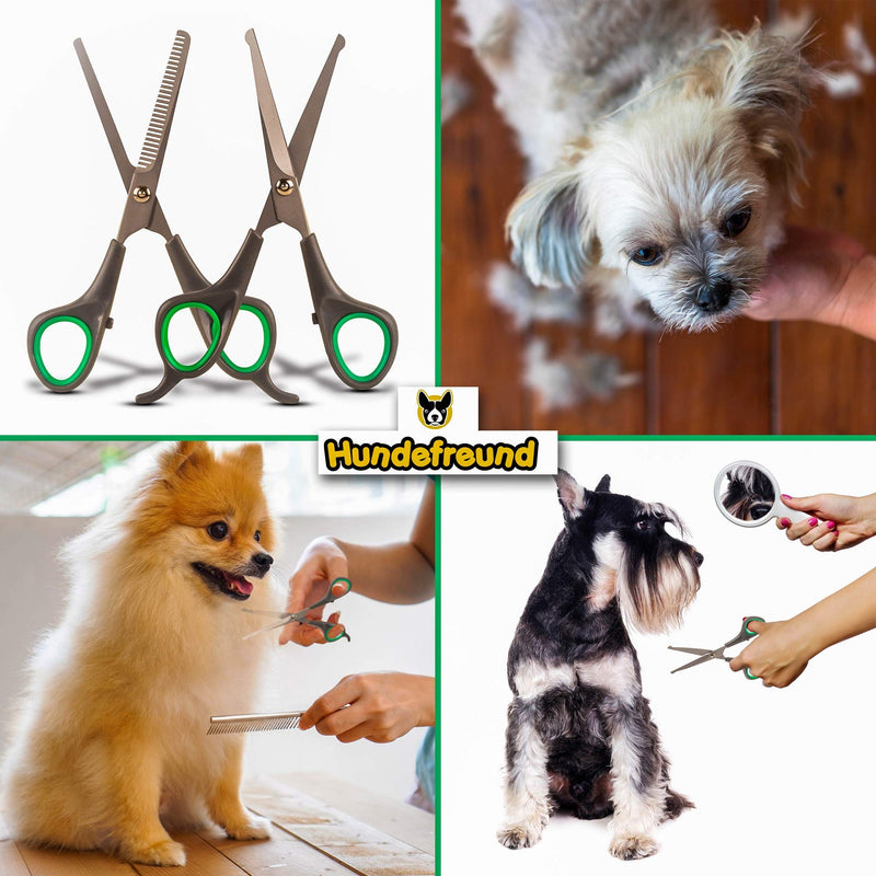 Hundefreund dog scissors set with thinning scissors for grooming | Stainless steel scissors with rounded tips for dog grooming - BeesActive Australia