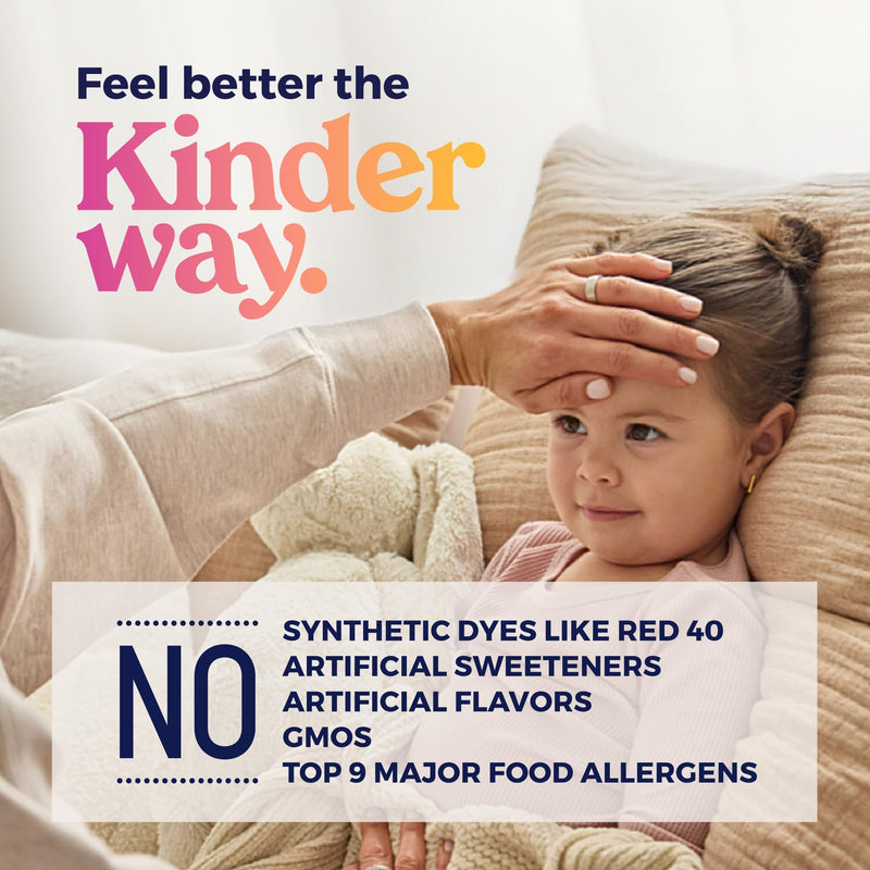 KinderMed Kids' Cough Day & Night Value Pack - Cough & Congestion Relief and Nighttime Cold Relief - No Artificial Flavors or Sweeteners - No Dyes (Organic Berry Flavor, 4 Fl Oz) Berry, Cherry