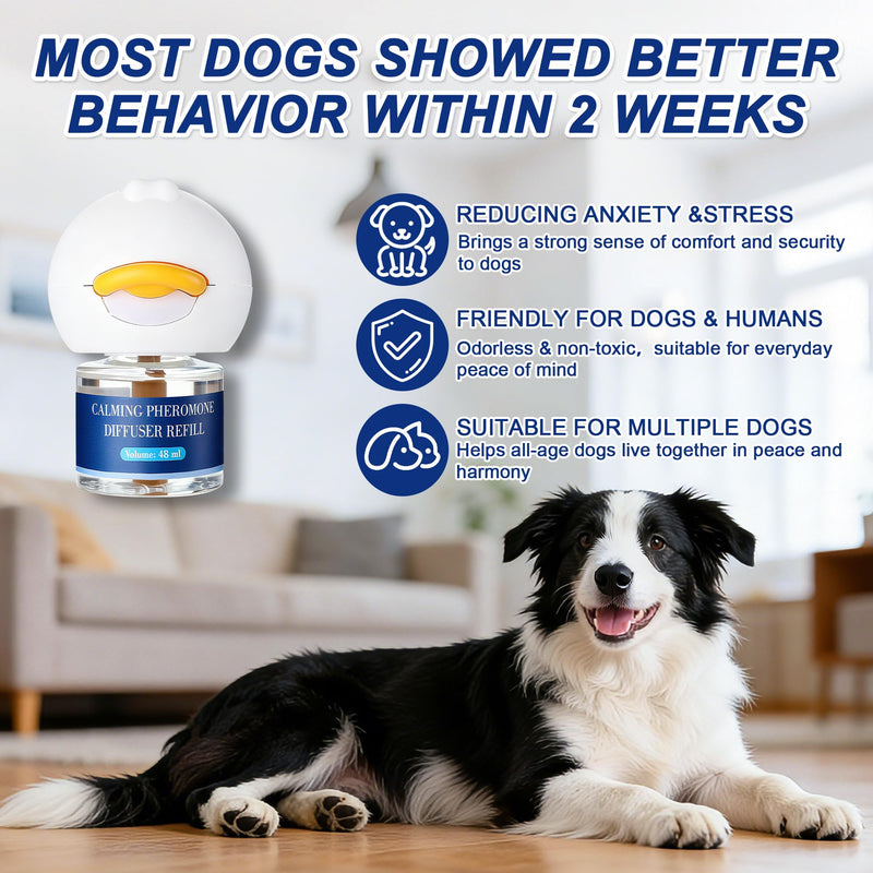 9 In 1 Dog Calming Pheromone Diffuser (3 Plug in + 6 Refills), Relief Anxiety, Storm Stress & Indoor Behavior Support, 180 Day Long Lasting Refill, Natural Odorless Safe Formula