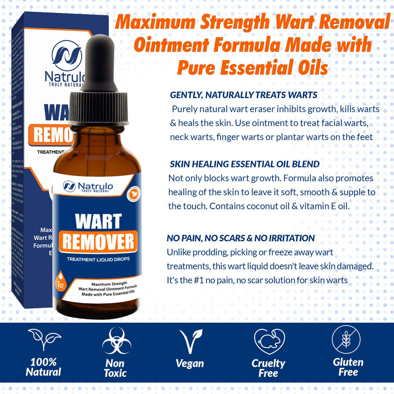 Natural Wart Oil Liquid Drops – Fast, Safe for Kids, Maximum Strength Wart Ointment with Pure Essential Oils – No Pain, No Scarring, Easy to Use on Face, Neck, Body, Hands, Feet - BeesActive Australia