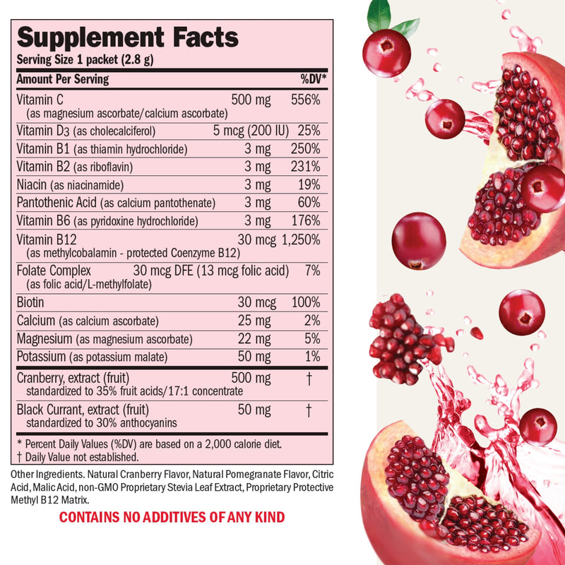 Andrew Lessman ProCaps Efficient C Mixed Berry 30 Drink Packets | 500 mg Non-Acidic Vitamin C plus Bilberry, Black Currant, Methylcobalamin B12 & Vitamin D3 for Immune, Energy & Eye Support. Cranberry Benefits w/ Pomegranate 0.07 Ounce (Pack of 30)