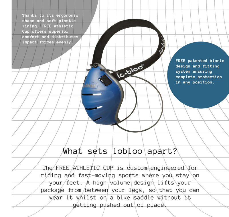 lobloo Free Male Patented Athletic Groin Cup for Upright Activity Like Kick Boxing, MTB, BMX, Cricket, Hockey, Baseball, Football. Male Size +13yrs - BeesActive Australia