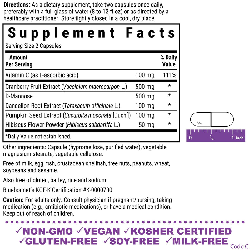Bluebonnet Nutrition Urinary Tract Support, Cleanse & Flush*, Soy-Free, Gluten-Free, Kosher-Certified, Non-GMO, Dairy-Free, Vegan, 60 Vegetable Capsules, 30 Servings | Cleanse & Flush; Non-GMO, Vegan, Kosher, Gluten-Free, Soy-Free, Dairy-Free