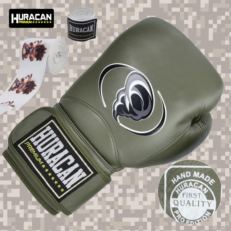 Boxing Gloves – Genuine & Synthetic Leather 10, 12, 14,16 Oz (Green Satin, 14 oz, Genuine Leather)