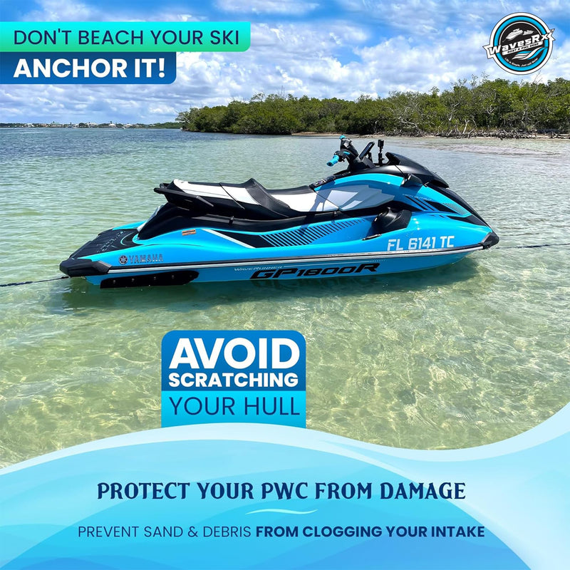 WAVESRX AnchorMate Bungee Line | Boat Bungee Dock Lines for Boats, PWCs & Kayaks | Absorbs Shock from Swells & Wind, Prevents Anchor Dislodging | Perfect for Anchoring, Mooring & Tethering 7-14 BLACK - BeesActive Australia