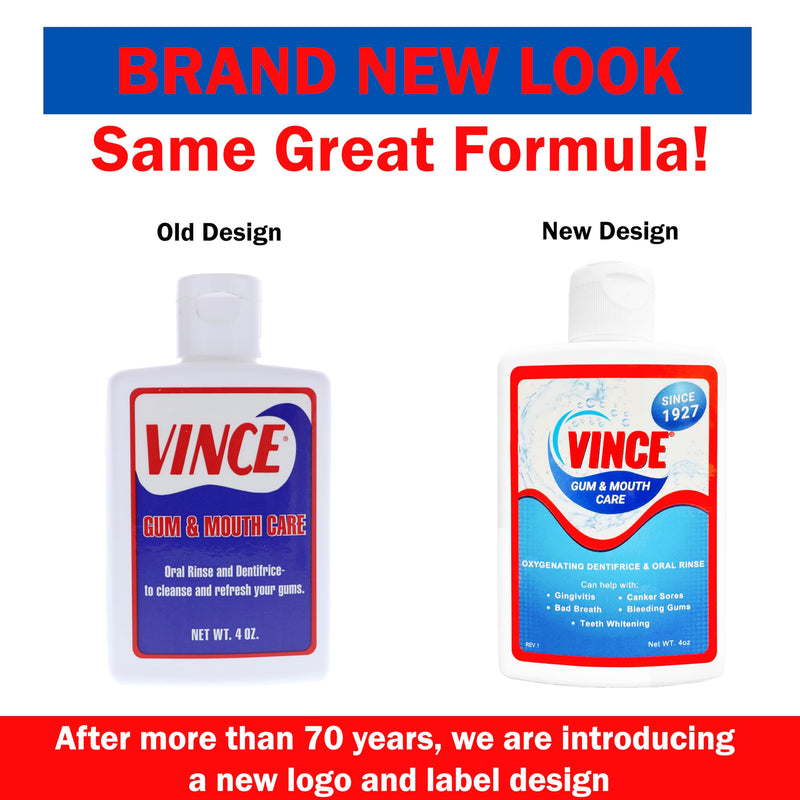 Vince Oxygenated Dentifrice - 2-in-1 Toothpaste & Mouthwash Formula - 4oz 4 Ounce (Pack of 1)
