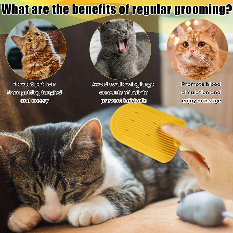 2 Pcs Cat Tongue Combs, Cat Hair Brush Cat Tongue Licking Hair Comb Cat Double Sided Brush Pet Massage Comb for Indoor Long Haired Kitten Fur Grooming & Shedding Easily Removes Fur Reducing Hairballs - BeesActive Australia