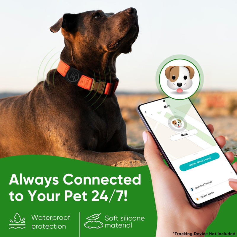 Tile Sticker Dog Collar Holder: Extra-Durable, Lightweight, and Protective Tracking Case - Track Your Pet Using Android or Samsung Smart Phone - For Dogs and Puppies (Pink) Pink - BeesActive Australia
