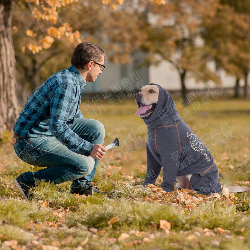 TOPSOSO Dog Bodysuit with Legs with Zipper Prevent Contact with Wounds Dog Bodysuit After Surgery Elasticity Breathability Onesie for Dogs Dog Onesie Suitable for Large Dogs (Gray XL) Grey - BeesActive Australia