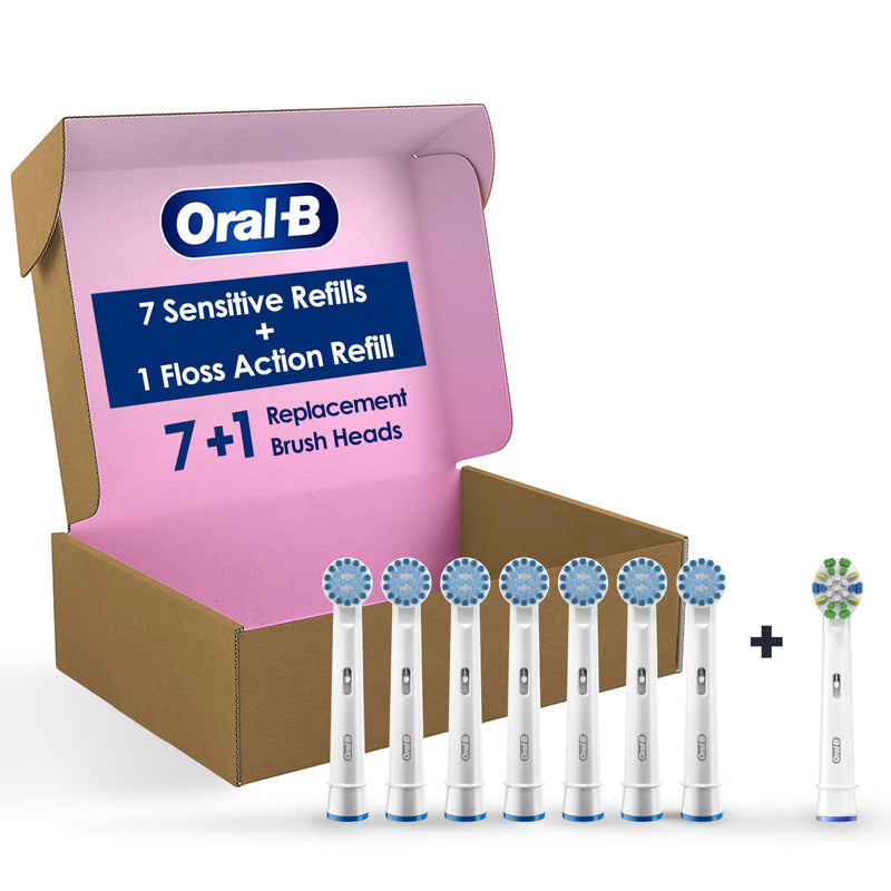Oral-B Sensitive Gum Care Electric Toothbrush Replacement Brush Heads, 8 Count 1 Count (Pack of 8) White - BeesActive Australia