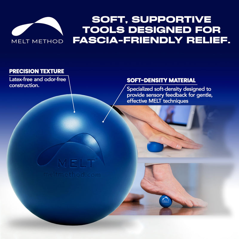 MELT Method Hand & Foot Therapy Ball Kit w/ Sensory FasciaPoint - Therapy Massage Ball Set and Massage Roller for Plantar Fasciitis, Trigger Point, & Myofascial Release - Hand & Foot Roller Massager