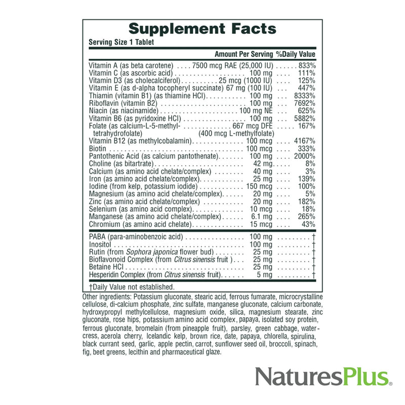 NaturesPlus Ultra II Daily - 90 Tablets - Multivitamin with Whole Foods for Overall Well-Being - Supports Energy & Immune Health - Sustained Release - 90 Servings 90 Count (Pack of 1)