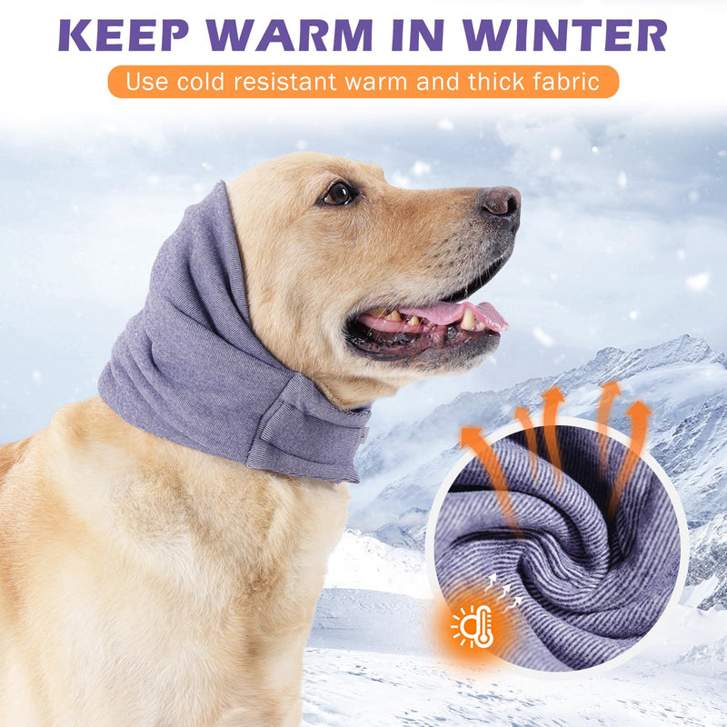 Dog Ear Cover, Comfort Dogs Hoodie for Anxiety, Adjustable Ear Wraps Muffs for Noise Protection, Purple M Medium