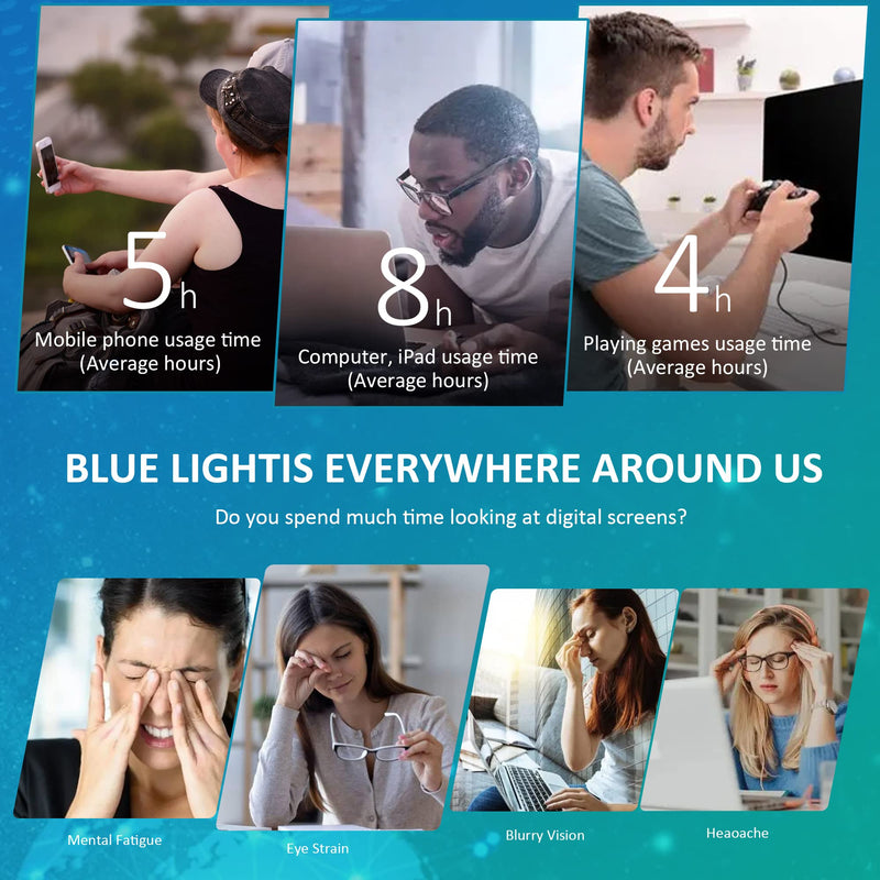 VisionGlobal Blue Light Blocking Glasses for Women, Anti Eyestrain, Computer Reading, TV Glasses, Stylish Square Frame, Anti Glare(+1.75 Magnification) 01_nola_pink 1.75 x - BeesActive Australia