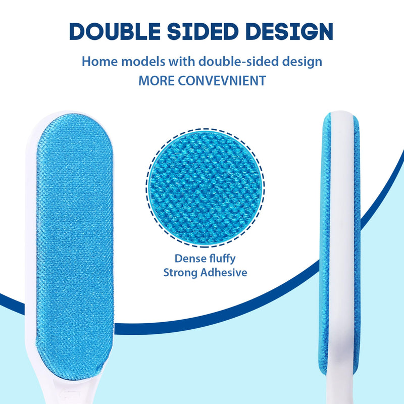 Pet Hair Remover for Clothes: Reusable Cat Dog Fur Removal Brush for Furniture Couch Carpet Bed Car Seat - Self-Cleaning Tool for Pet Owners Friends Families - Home Travel Use (1 Pack Fresh Blue) 1 Pack - BeesActive Australia