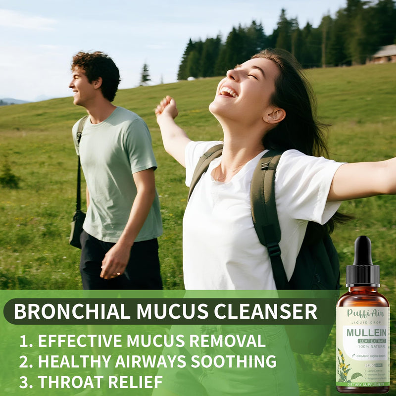 Mullein Drops for Lungs with Mullein Leaf Thyme & Marshmallow Root‰∏®Lungs Cleanser for Smokers Respiratory & Immune Support‰∏® Natural Vegan Non-GMO 60ml 2fl oz