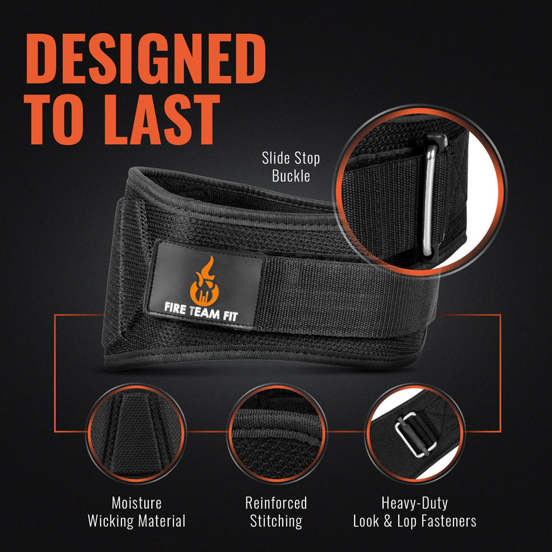 Weight Lifting Belt for Men and Women, 6 Inch, Bodybuilding & Fitness Back Support for Cross Training Workout, Squats, Lunges Large Black
