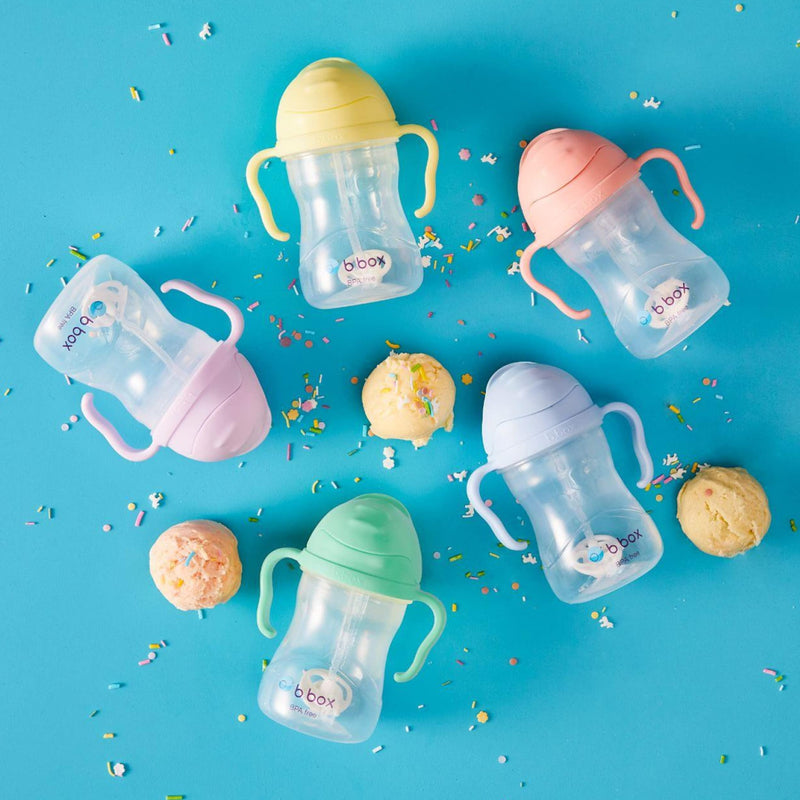 b.box Sippy Cup with Weighted Straw, Leak & Spill Proof, Easy Grip, BPA Free, Dishwasher Safe, Sip from Any Angle. Ideal for Babies 6m+ to Toddlers. (Blush, 8oz) Blush