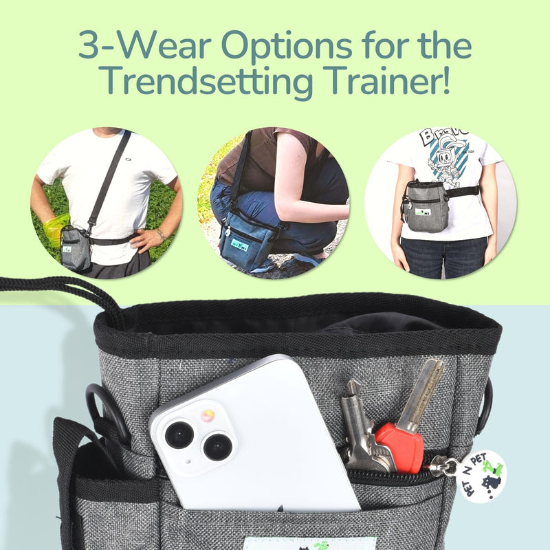 Pet N Pet Dog Treat Pouches For Pet Training, Dog Treat Bag, Dog Training Treat Pouch, Dog Treat Holder, Treat Bag, Dog Training Bag, Dog Treat Pouch Small, Treat Bag For Dog Training Grey Training Pouch - BeesActive Australia