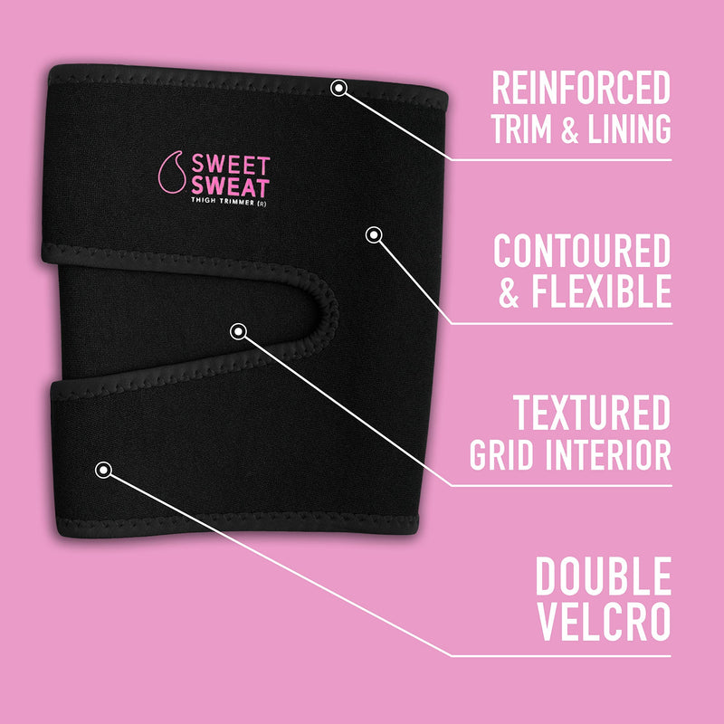 Sports Research Sweet Sweat Thigh Trimmers for Men & Women Increases Sweat & Activity to the Thighs during Exercise Pink 1 Pair (Pack of 1)'