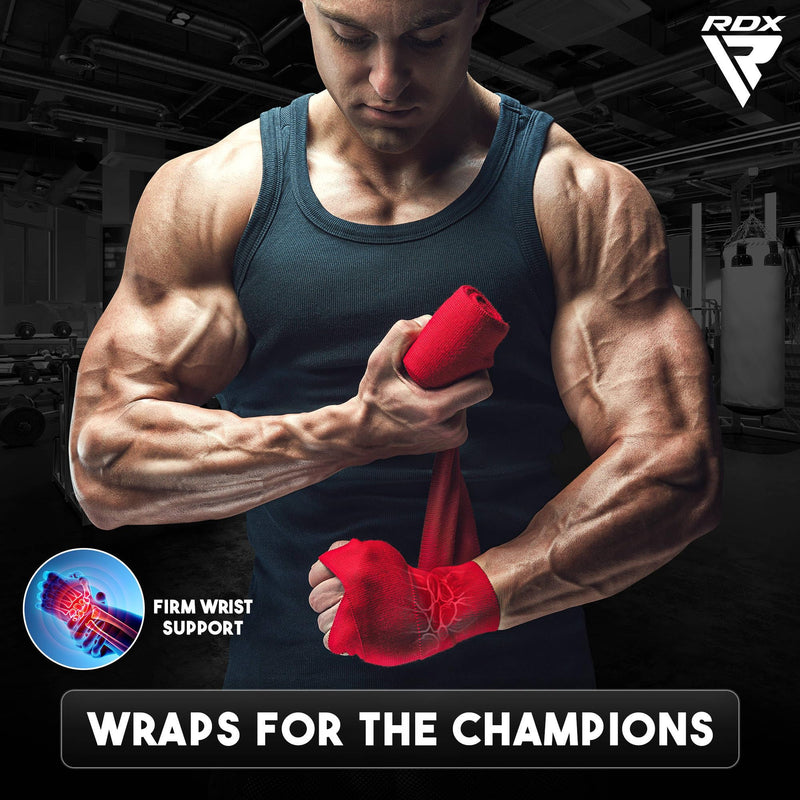 RDX Boxing Hand Wraps, Pack of 3 Pairs Bundle, 4.5 Meter Elasticated Inner Gloves, Muay Thai MMA Kickboxing Punching Martial Arts Strength Training Workout Combat Sports Home Gym Fitness Accessories Multicolor