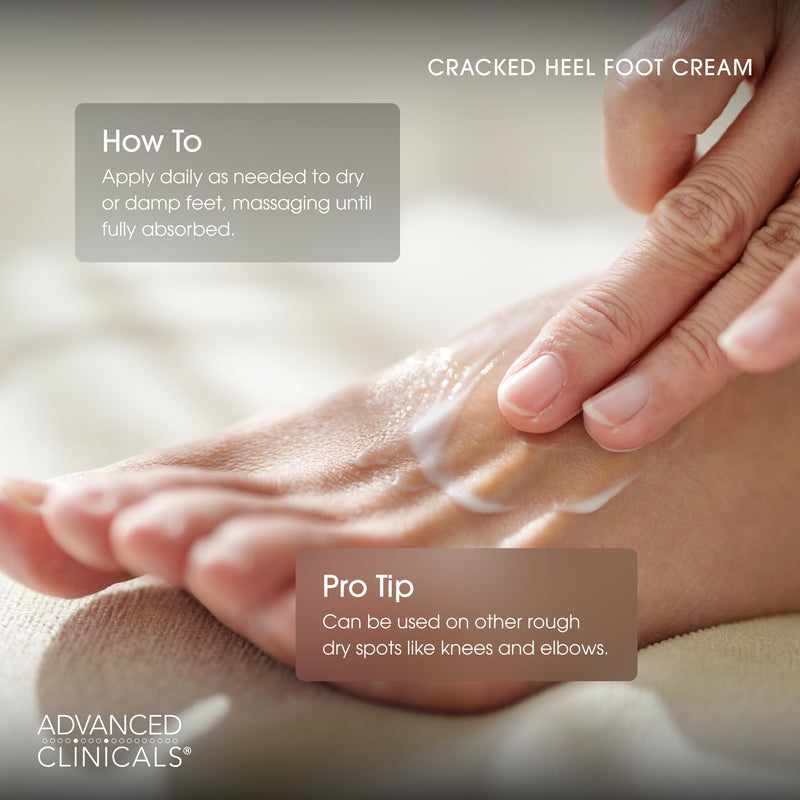Advanced Clinicals Cracked Heel Foot Cream Skin Care Moisturizer Lotion For Feet W/Shea Butter | Helps Heal Cracked Skin, Rough Spots, Calluses, & Dry Skin | Foot Lotion | Hand Lotion| Large 8 Fl Oz 8 Fl Oz (Pack of 1) Cracked Heel Foot Lotion - BeesActive Australia