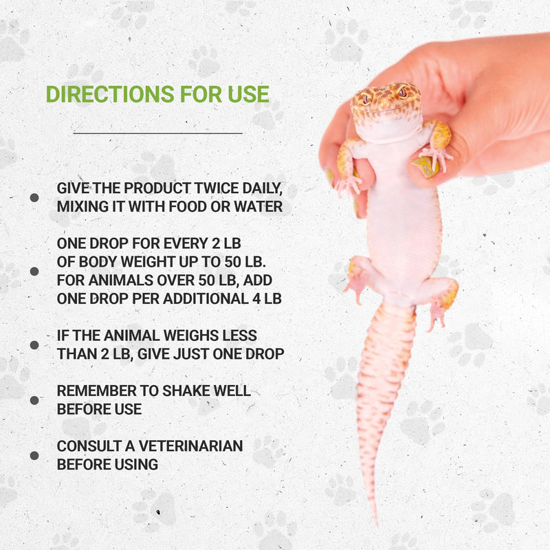 Reptilian Bones | Natural Herbal Dietary Pet Supplement for Reptiles | Support Healthy Bones | Alcohol-Free Extract, Stinging Nettle Leaf, Plantain, Dandelion Leaf, Gotu Kola, Turmeric 2 oz - PawsPlanet Australia