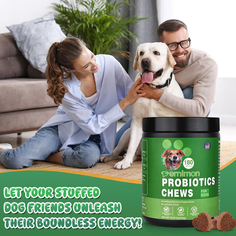 Probiotics for Dogs, 180 Count Dog Probiotics for Gut Health, Support Gut & Digestive Health, Allergy Itch Relief, Reduce Diarrhea, Loose Stools, Strengthen Immunity Health- Chicken Flavor