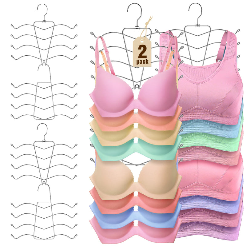 HOUSE DAY Bra Hangers 2 Pack, Tank Top Hangers Space Saving Hanger for Closet Organizers and Storage, Bra Organizer Closet Hanger Space Saver for Camisoles, Bras, Belts, Ties, Scarves, Swimsuits - BeesActive Australia