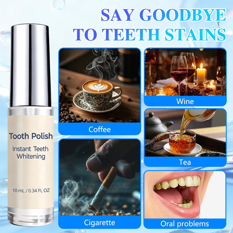 2PCS Tooth Paint, Tooth Polish,Instant White Tooth Paint,Natural Teeth Whitening Paint,Portable Oral Care,Safe Formula & Long-Lasting Results