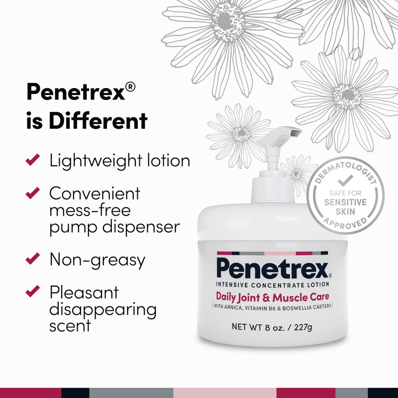 Penetrex Joint & Muscle Care Lotion – Soothing Botanical Formula with Arnica, Vitamin B6 & MSM – Lightweight Easy to Apply Lotion - Fresh Disappearing Scent - for Everyday Movement Support 8 Ounce Pump (Pack of 1) - BeesActive Australia
