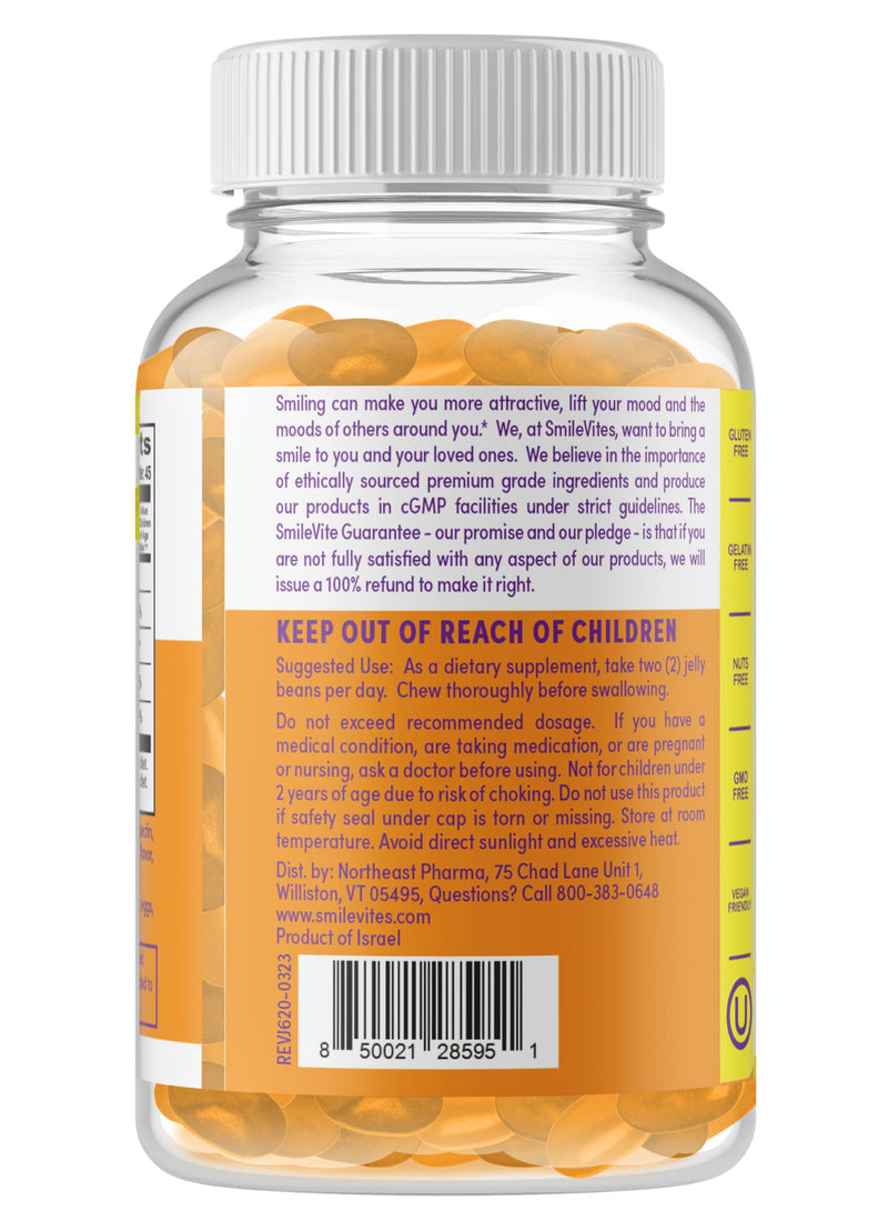 Heartland Pharma Kids Vitamin C Jelly Beans | Immune Support & Antioxidant Boost | Gluten-Free, Non-GMO, Vegan & Kosher Friendly | Orange Flavor | 90 Count 90 Count (Pack of 1) Child