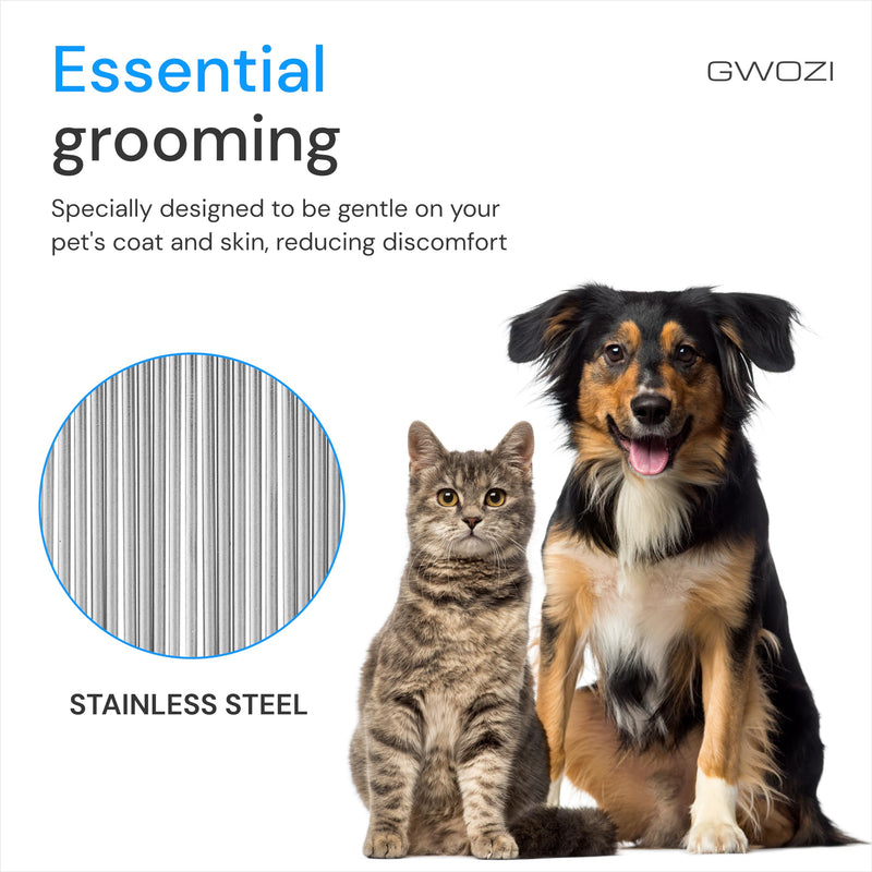 Flea Comb for Cats & Dogs - Brush Dog/Cat Flea Comb - Nit Comb for Pets/Puppy/Kitten about Stainless Steel Pin Teeth with Plastic Handle, 2 Pcs - BeesActive Australia