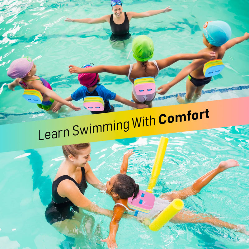 Macarrie Swimming Floats for Kids Swim Belts Swim Bubbles 3 Layers Back Floats Adjustable for Safety Training Beginners Swimming Sport Pool Lesson(2 Pack) - BeesActive Australia