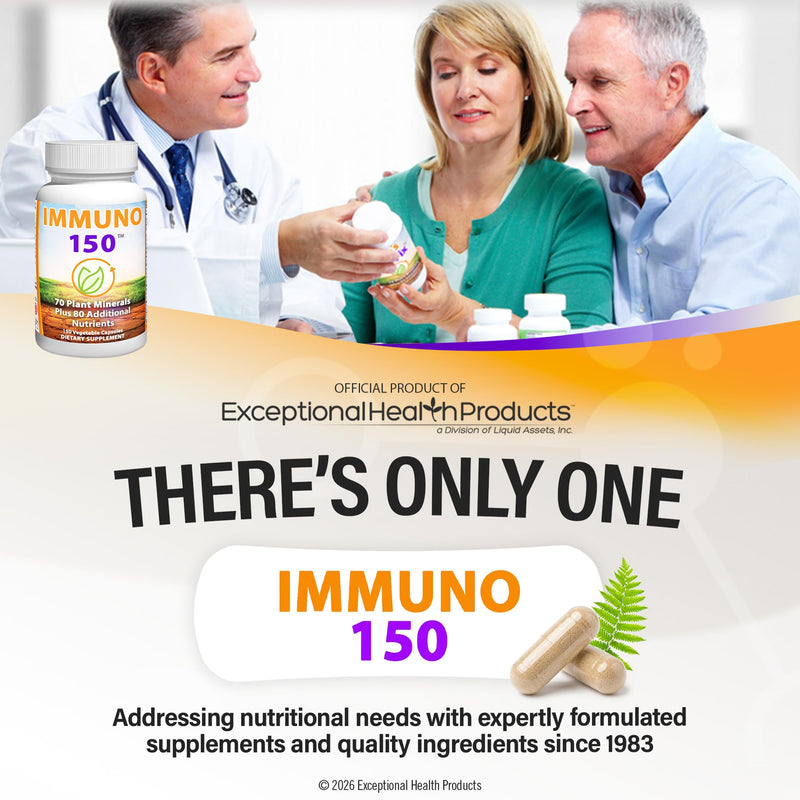 Immuno 150, Immune Support Supplement, 150 Vegetable Capsules | Packed with 70 Plant Minerals, 13 Essential Vitamins and 68 Additional Nutrients-- Immune Boost for All Age Groups