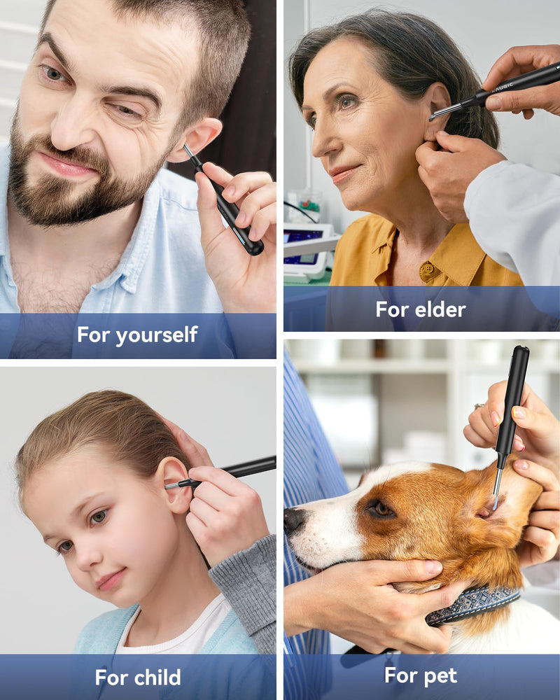 Electric Ear Wax Removal with 1080P Ear Camera, Water Powered Ear Cleaner with 4 Mode Settings, 10 Tips, Wireless Otoscope with 6 LED Lights, 8 PCS Earwax Removal Kit Set - BeesActive Australia