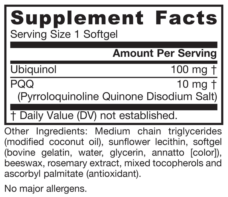 Jarrow Formulas QH-absorb + PQQ - 30 Softgels - Dietary Supplement Supports Mitochondrial Biogenesis, Energy Production & Cardiovascular Health - Up to 30 Servings | Dietary Supplement Supports Mitochondrial Biogenesis, Energy Production & Cardiovascul...