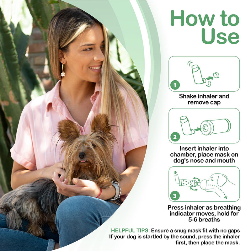 Dog Aerosol Chamber (3 Masks) – Canine Inhaler Spacer for Dogs – Includes 3 Masks to Fit All Dogs (Premium Quality)